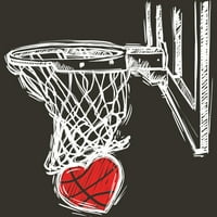 Košarka Valentines Day Love Slatka košarica za srce Romantični juniori Grafički grafički grafički tee