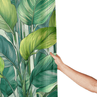 Green Chic apstraktna zavjesa za tuširanje sa kukama Boho Zeleno lišće tropskim akvarelom Jednostavno