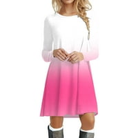 Haljine za žene dugih rukava majica haljina boja, casual haljina, ružičasta, s