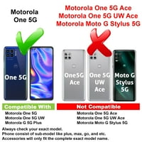 Vibecover tanak futrola kompatibilna za Motorola jedan 5g jedan 5g UW, Motorola G 5G Plus, ukupna zaštitna