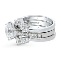 Sterling srebrni 5-kamen vjenčani zaručni prsten kubični cirkonij CZ Prsten za žene za žene, rodirani