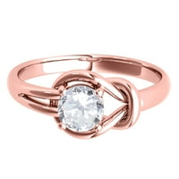 Mauli dragulji 0. Carat Diamond Angažman prsten u obliku čvorova u 10K čvrstog ruža zlata, veličina