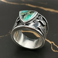 Miyuadkai prstenovi izvrsne dame prsten vintage tirkizni srebrni list prsten vjenčani prsten nakit pokloni