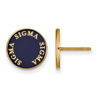 Čvrsto srebro sa zlatnim sigmom Sigma Sigma emajled post minđuše