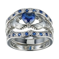 Yubnlvae prsten cirkon zvona kreativni nakit u obliku srca tri set kombinacije