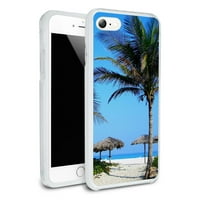 Tropical Beach Resort - Palm Tree Sand Zaštitni vitki hibridni gumeni kalup za odbojnik za Apple iPhone