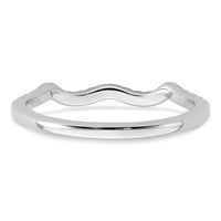0.16ct. CZ Čvrsti pravi 14k bijeli poljski podudaranje vjenčanog vjenčanog prstena za vjenčanje