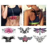 Listovi privremene sanduke za žene, zmaj, leptir Cvjetni krila podloge podmazane tetovaže, tetovaže
