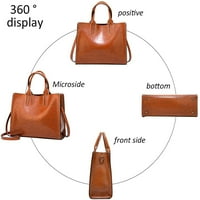 Cocopeanut ženske modne torbice Lagane PU kožne torbe za rame za rame Retro ulje WA ručka torbica