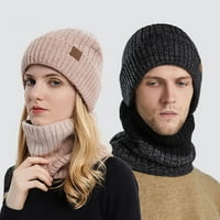 Vanjski topli zimski pleteni šešir i šal postavio je elegantni pleten za muškarce žene