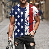 Muške patriotske grafičke majice za četvrti jul SAD Američke majice zastava Zastava Ispiši pulover Fitness