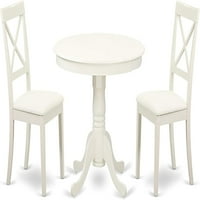 Moderan set sadrži okrugli sto sa pijedestalnim i fau kožnim kuhinjskim trpezarijskim stolicama,, posteljina