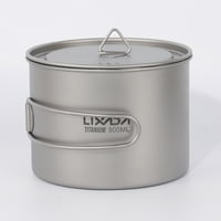 Lixada 900ml Titanijum Cup Pot ultralight prijenosni šalica sa poklopcem i sklopivom ručkom na otvorenom