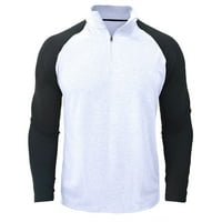 Muške košulje za sportski dno Regularni FIT Blok za patchwork dugih rukava sa košuljom sa zatvaračem