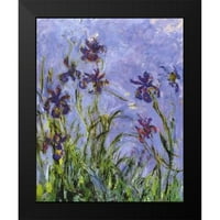 Monet, Claude Crni moderni uokvireni muzej umjetnički print pod nazivom - Irises