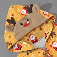 Porodica koja odgovara Božićne pidžame Slatka jelena glava Santa Print PJs dugih rukava sa dugim rukavima