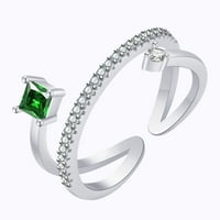 Zircon Flash dijamantni temperament Otvaranje dvostrukog prstena nakita