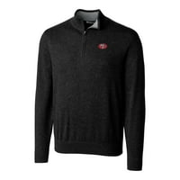 Muški sekač i buck crna San Francisco 49ers Logotip Logo Lakemont Tri-Blend Big & Vill Quarter-Zip pulover