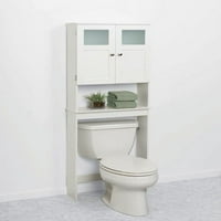 Salonmore kupaonica Skladištenje preko wc-a sačuvača sa dvostrukim vratima i otvorenom policom, bijelom