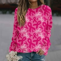 HHEI_K ženski povremeni modni cvjetni print dugih rukava za pulover o o-vratu