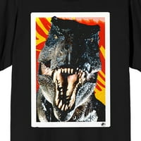 Jurassic Park zastrašujuće dinosaurske posade vrat kratkih rukava crnačka majica-xxl