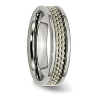 Mia Diamonds Titanium polirani sa ugljičnim vlaknima Inlay Vjenčani angažman Veličina prstena - 11