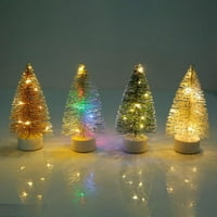 Prilično kombinirano mini borovo božno drvce sa osnovnom dekornom dekoratom LED laganim mini božićnim