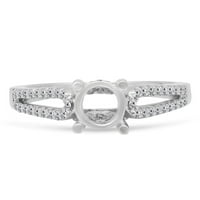 Dazzlingrock kolekcija 0. Carat 14k bijeli dijamantski split shunk poluogradni prsten, bijelo zlato,