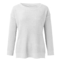 Pulover DugeasterShirt za žene Jesen i zimski dugi rukav okrugli vrat poliester čvrsti pulover Dukseri