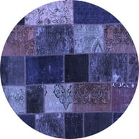 Ahgly Company u zatvorenom okruglim patchwork plavim prelaznim prostirnim prostirkama, 8 'krug