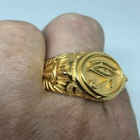 Vintage Zlatni nehrđajući čelik Egipatski ankh Horus očni prsten
