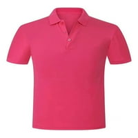 Paille Boys Top rever ovratnik polo majica od pune boje V izrez labava fit proljetna bluza sichuan majica