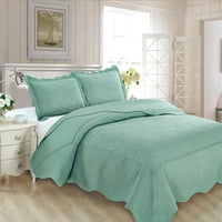 Fancy Collection Luksuzni prekrivač prekrivač reljefnog kreveta s prikrivenim banjama Blue Twin Twin