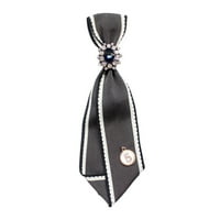 Ženska kravata za vrat svilenkasto retro stil glatka kravata za bluzu student vjenčanja bijela siva