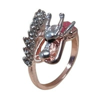 Ženski zmajski ružni pozlaćeni prsten za angažovanje prstenastih poklona veličine 5-10, ruže zlato