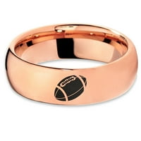 Tungsten američki nogometni bal band prsten za muškarce žene udobnost FIT 18K ruža zlatna kupola polirana