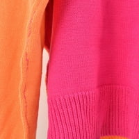 Voncos Womens Dukseteri- Pulover casual na klirensu okrugli vrat Ženski džemperi vrhovi vruće ružičaste