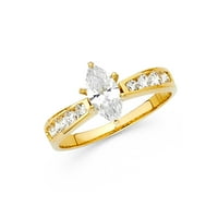 Jewels 14k žuti zlatni markizni kubni cirkonijski CZ zaručničke prstene veličine 7