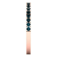 0. CT sjajan okrugli rez prirodni London Blue Topaz 18K ružičasta zlato Spacable Band SZ 8,75