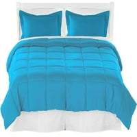 Bare Home Microfiber CommForter, set listova i suknja za krevet Tamno plavi bijeli bijeli Twin XL komad