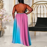IOPQO Plus Veličina haljina za žene Ženske plus veličine Štampanje V-izrez za prazanje Ležerne haljine