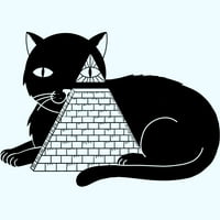 Cat Illuminati Muške lagane plave grafički tee - Dizajn od strane ljudi s