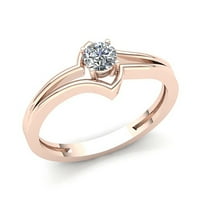0,6CTW okrugli rez Diamond Dame Bridal Solitaire Golvers Angažovanje prstenasto 14K ruža, bijelo ili