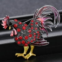 Vintage Rooster Brooch Rooster Pin Revel Brooch Rhinestone Multicolor Realistic Realistic Unise odjeća