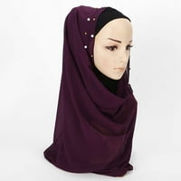 Ruanlalo šal, modne muslimanske arapske žene Čvrsta boja perlica veo hidžab šal vratara šal