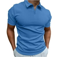 Muška polo majica casual Slim Fit Clantdown V izrez Pulover Stripe s kratkim rukavima Bluza Sport Golf