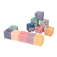 Blokovi za bebe, učenje životinje Boje meko slaganje blokova izdržljive lako čišćenje za mjesecse djecu