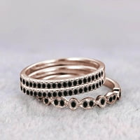 1. Karatni vjenčani prsten za vjenčani prsten odbojnog prstena za obljetni prsten trio prsten set sterling