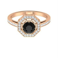 1CT okrugli rez Moissinite 14K ružičarski zlatni vintage prsten za žene za posebnu priliku