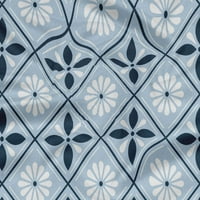 Onuone Rayon Svjetlo sivkasto plave tkanine Cvjetne i pločice Marokanski šivaći zanatske projekte Tkanini